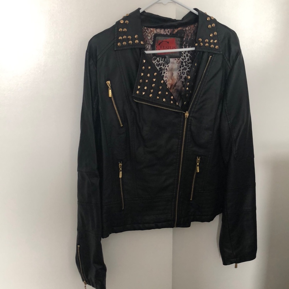 Studded Leather Jacket Size XL